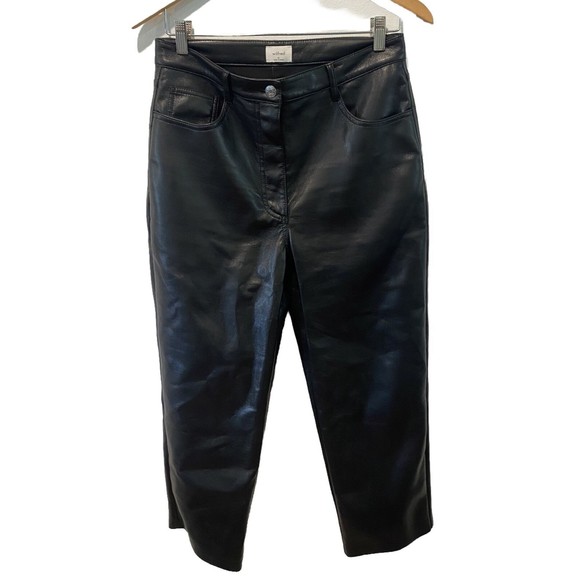 Aritzia Wilfred High-Waisted Vegan Leather The Melina™ Pants Size 10 - Picture 2 of 6